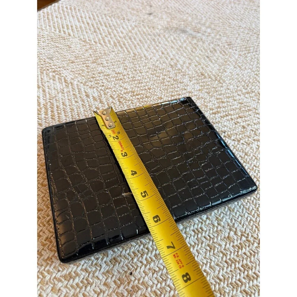 Black Faux Croc Embossed Jewelry or Trinket Box